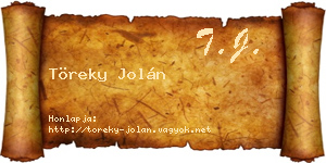 Töreky Jolán névjegykártya